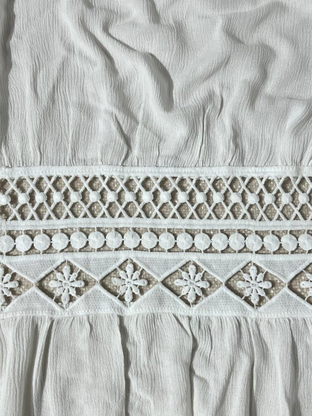 White Lace-Up Boho Swimsuit Cover-Up Maxi Kimono - Picture 7 of 7